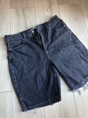 Black Denim Cutoff Shorts - Classic Casual